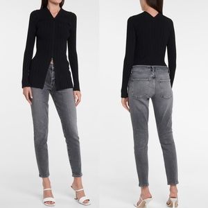 Agolde Gray Mid Rise Skinny Jeans
